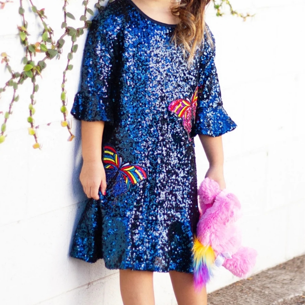 Hannah banana sequin party dress sleeves 6 6x